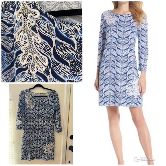 Lilly Pulitzer Marlowe Navy Whale tale t-shirt dress Size S - Picture 2 of 8